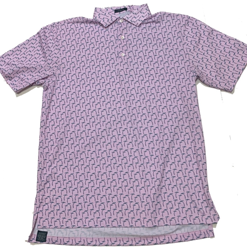 Men's Pink Printed Polo Shirt